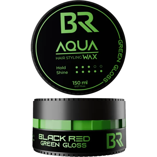 Aqua Hair Styling Green Gloss Wax — Black Red