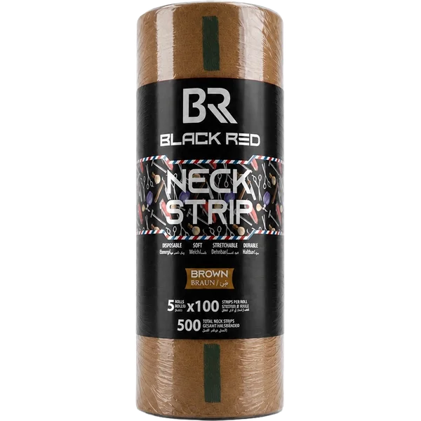 BLACK RED Neck Strip Brown — Black Red