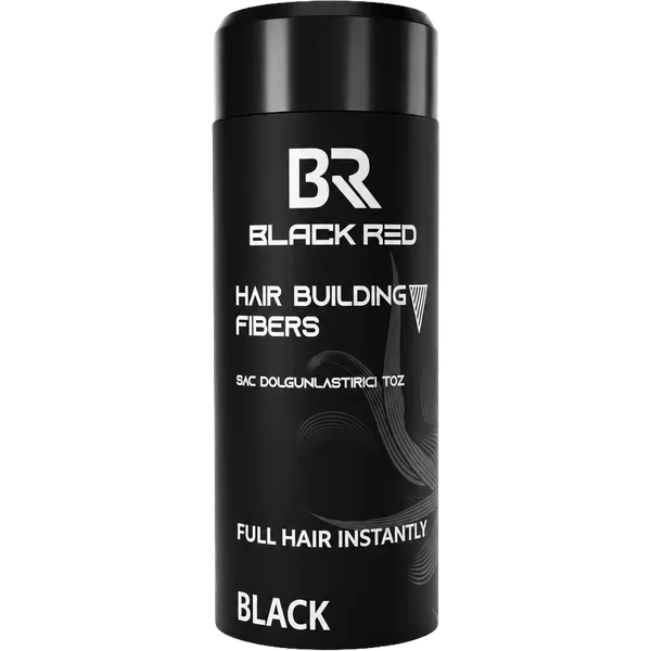 Hair Building Fibers Black — Black Red