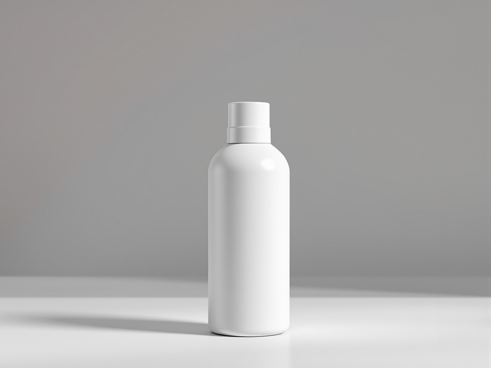 Blank white cosmetic bottle ready for private label branding at Dora Kozmetik
