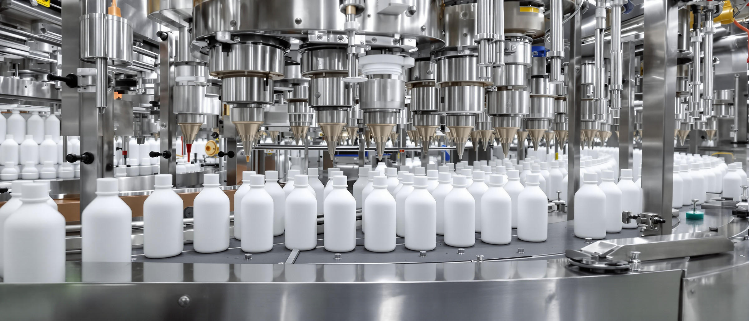 Stainless steel cosmetic filling line at the Dora Kozmetik facility in Silivri, Istanbul